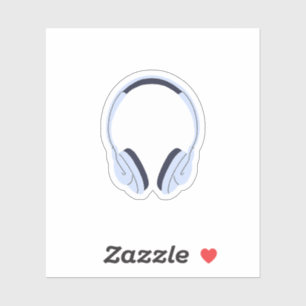 Blue Headphones Sticker