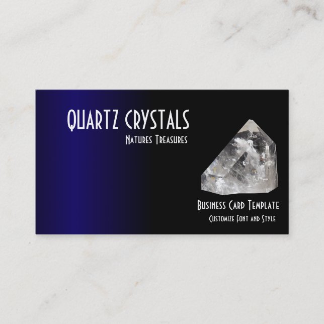 Blue Healing Crystals Quartz Business Card (Front)