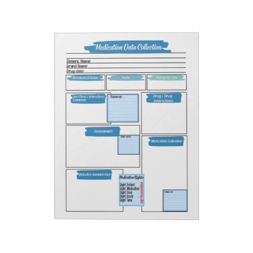 Blue Healthcare Student Medication Template Notepad