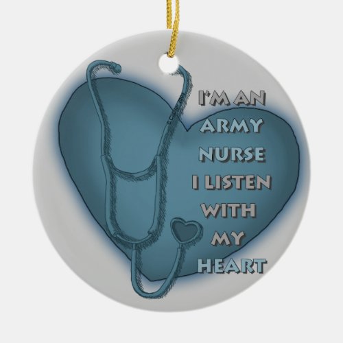 Blue Heart Army Nurse ornament