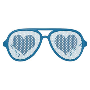 Blue Heart Aviator Sunglasses