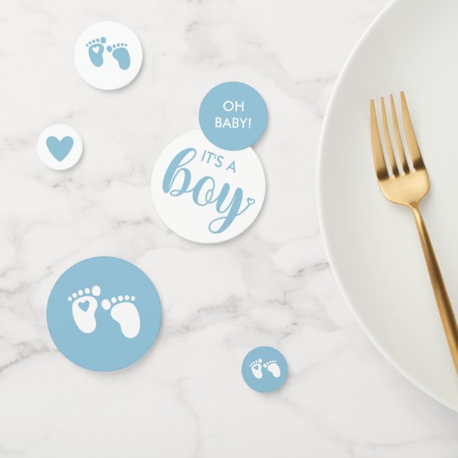 Blue Heart Baby Feet It's A Boy Shower Confetti (Group)