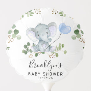 Blue Heart Balloon Elephant Baby Shower Balloon
