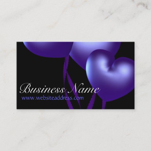 Blue Heart Balloons D1 Party Themed Business Cards