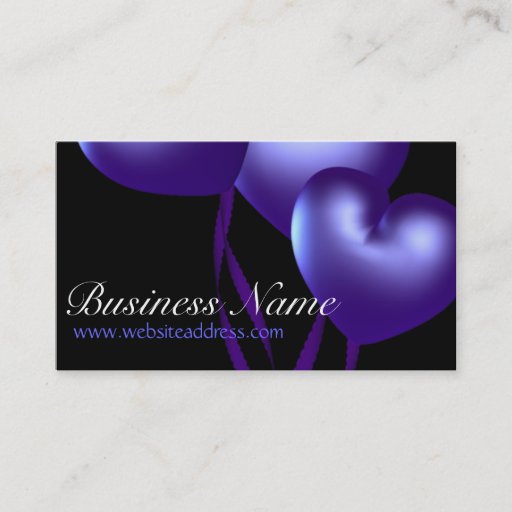 Customizable Blue Heart Balloons D1 Party Themed Business Cards