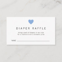 Blue Heart Boy Diaper Raffle Ticket Baby Shower