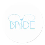 Blue Heart Bride Classic Round Sticker
