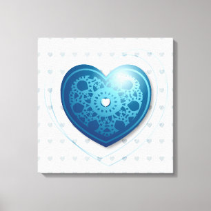 Blue heart, canvas print