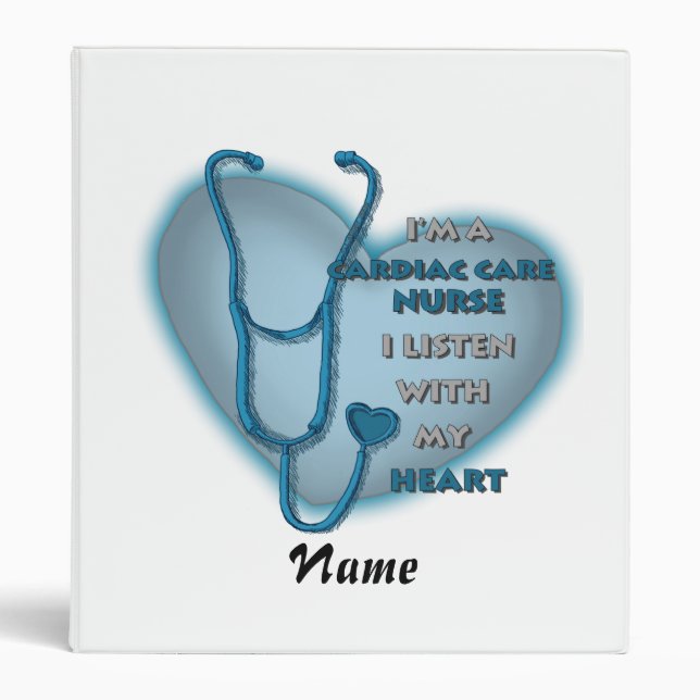 Blue Heart Cardiac Care nurse 3 Ring Binder (Front)