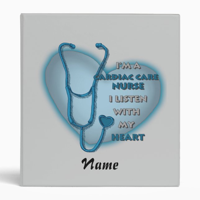 Blue Heart Cardiac Care nurse 3 Ring Binder (Front)