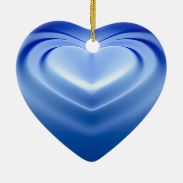 Blue Heart Ceramic Ornament (Front)