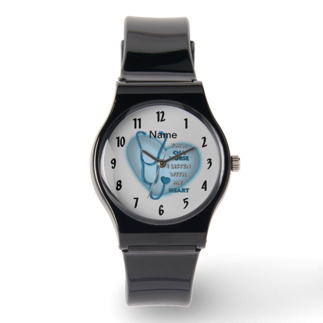 Blue Heart CNA Nurse Watch (Front)