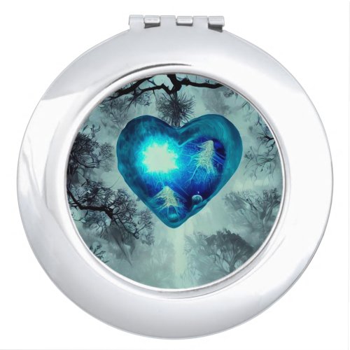 Blue Heart Compact Mirror