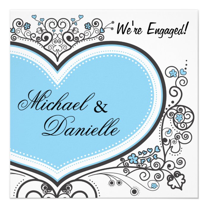 Blue Heart Custom Invitation