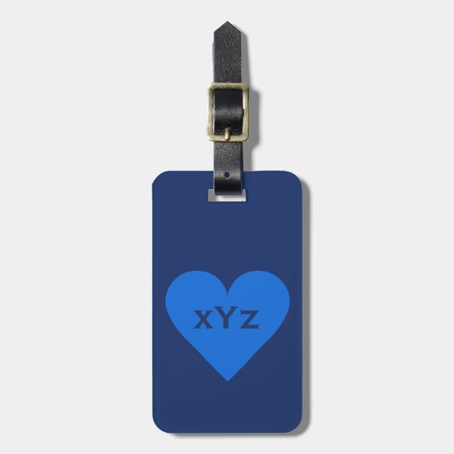 Blue Heart custom luggage tag (Front Vertical)