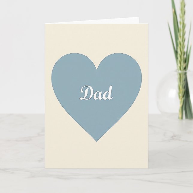 Blue Heart Dad Message Card (Front)