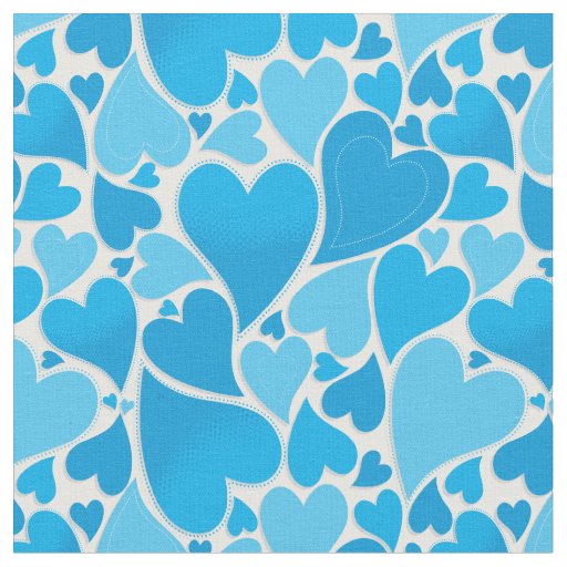 Blue Heart Design Fabric