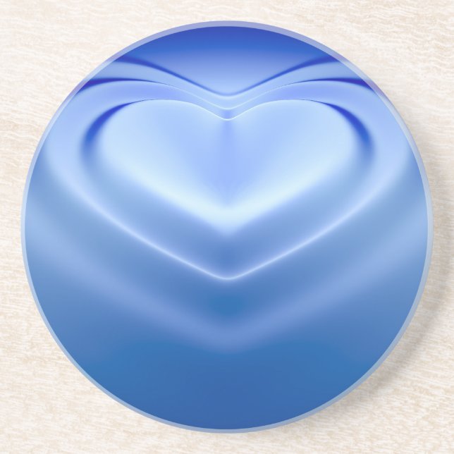 Blue Heart Drink Coaster (Front)