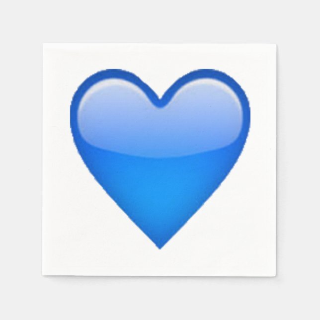 Blue Heart - Emoji Paper Napkins (Front)