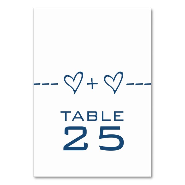 Blue Heart Equation Table Card (Front)