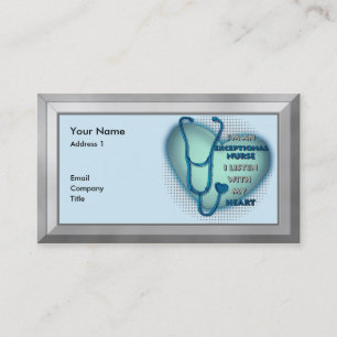 Blue heart exceptional nurse business card