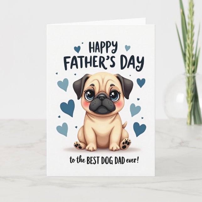 Blue Heart Fathers Day Pup Card (Front)