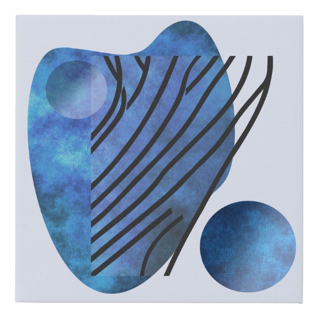 Blue Heart Faux Canvas Print (Front)