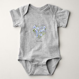 Blue Heart Floral Baby Bodysuit