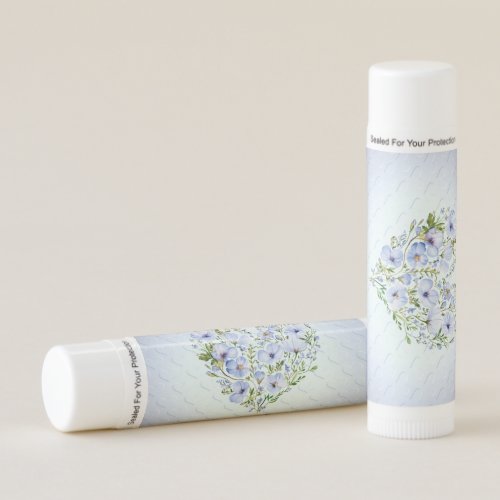 Blue Heart Floral Lip Balm