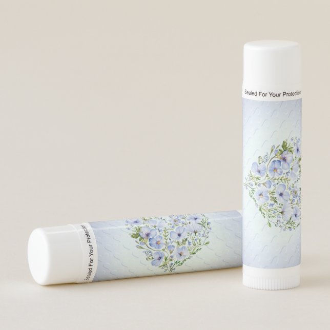 Blue Heart Floral Lip Balm (Front)