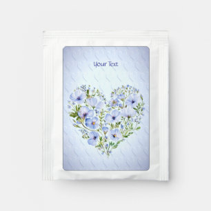 Blue Heart Floral Tea Bag Drink Mix