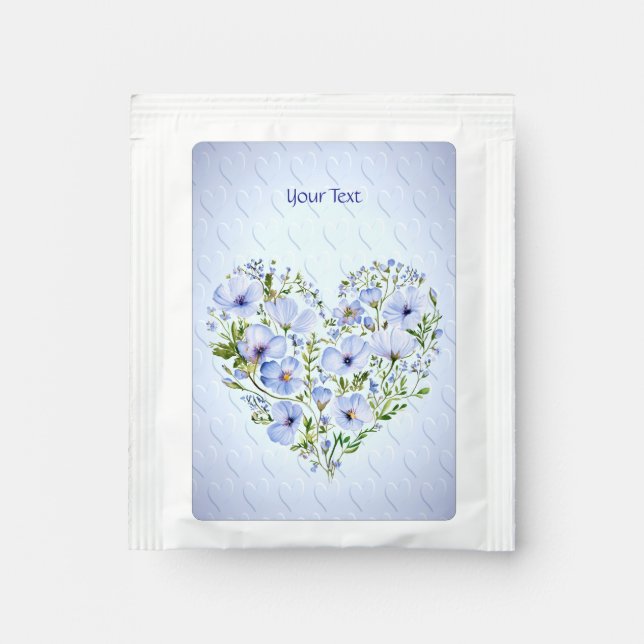 Blue Heart Floral Tea Bag Drink Mix (Front)