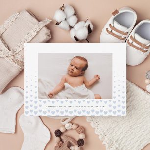 Blue Heart Gradient valentine Photo Holiday Card