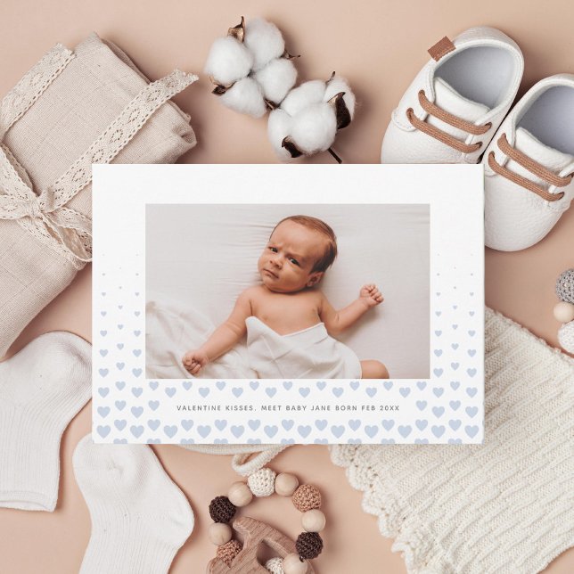 Blue Heart Gradient valentine Photo Holiday Card (Creator Uploaded)