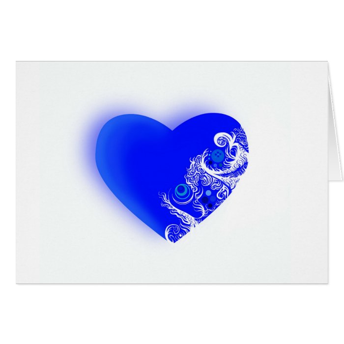 Blue heart greeting card