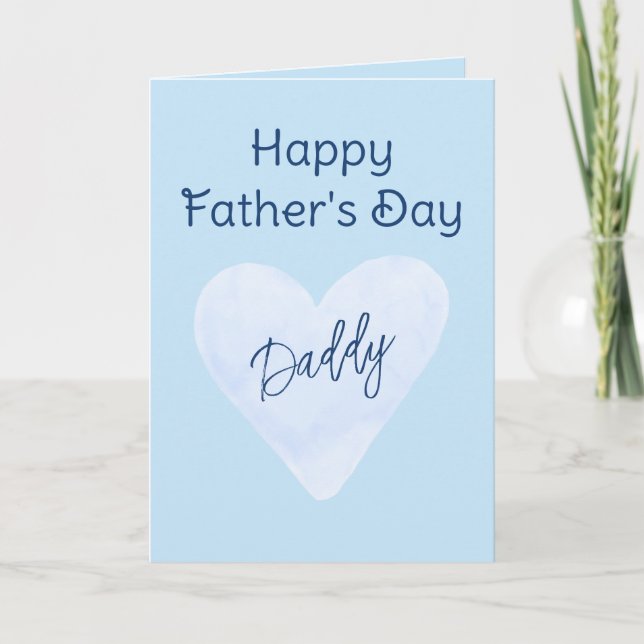 Blue Heart Happy Father's Day Card (Front)