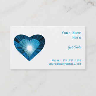 Blue Heart 'heart' business card side white