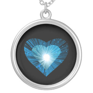 Blue Heart 'heart' necklace round black