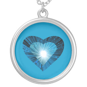 Blue Heart 'heart' necklace round blue
