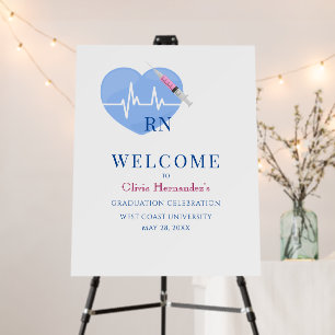 Blue Heart, Heartbeat, Syringe Nursing Foam Board