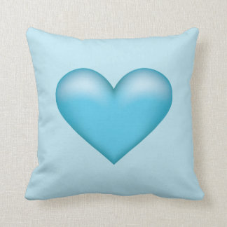 Blue Heart Illustration Throw Pillow