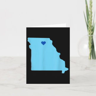 Blue Heart In State Of Missouri Outline  Card