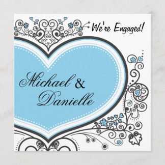 Blue Heart Invitation