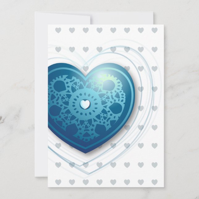 Blue heart, invitation (Front)