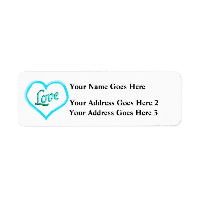 Blue Heart Love Label (Front)