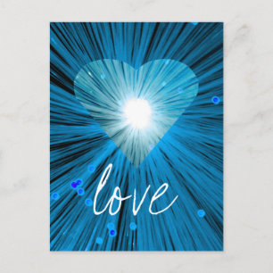 Blue Heart 'Love' postcard