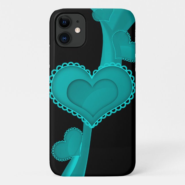 Blue Heart, Love, Romance, Valentine's Day Case-Mate iPhone Case (Back)