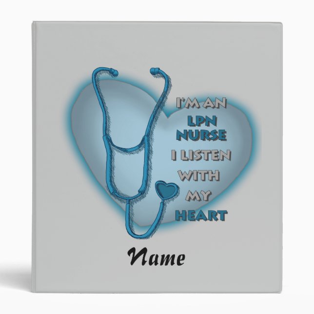 Blue Heart LPN Nurse Binder (Front)