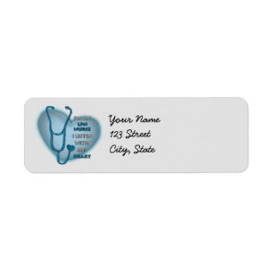 Blue Heart LPN Nurse Label