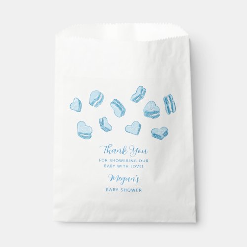 Blue Heart Macarons Baby Shower Favor Bag